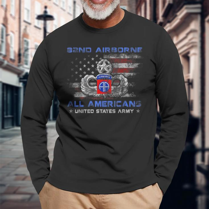 82Nd Airborne Division All Americans Us Army Mens Men Women Long Sleeve T-shirt Graphic Print Unisex Gifts for Old Men