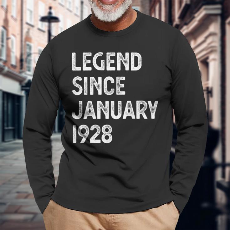 95 Geburtstag Männer Frauen Legende Seit Januar 1928 Langarm Langarmshirts Geschenke für alte Männer