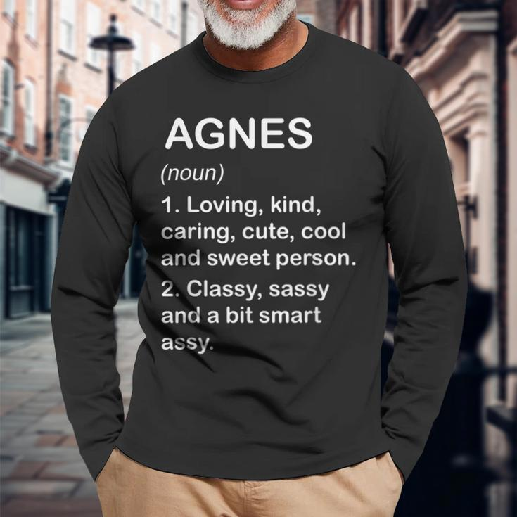 Agnes Definition Personalized Custom Name Loving Kind Long Sleeve T-Shirt Gifts for Old Men