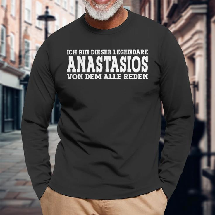 Anastasios Lustiges Vorname Namen Spruch Anastasios Langarmshirts Geschenke für alte Männer