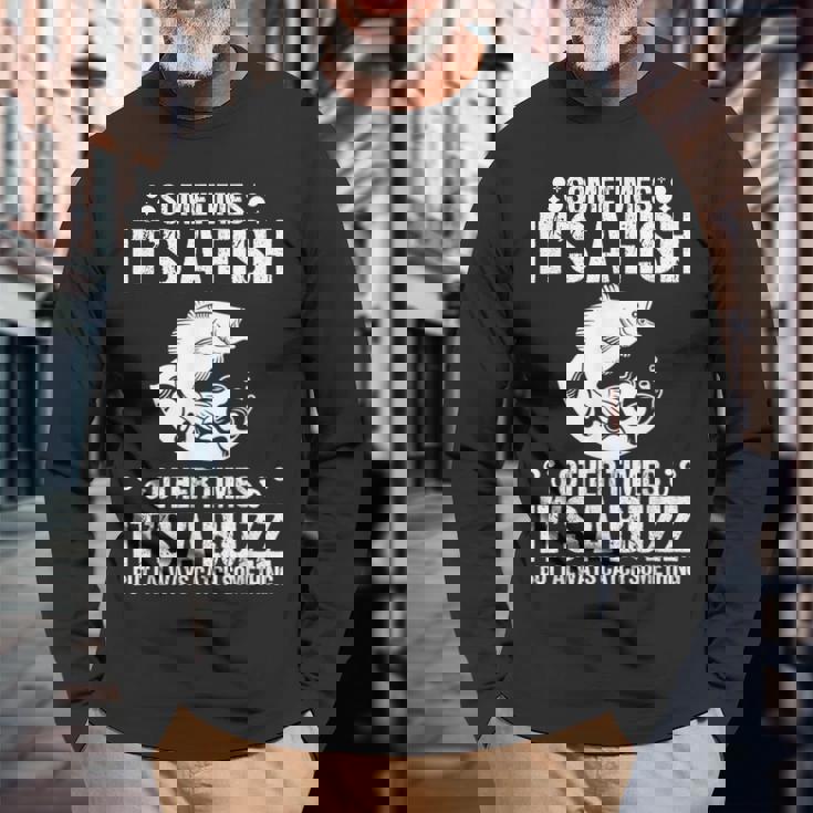 Angeln Herren Langarmshirts mit Lustigem Spruch für Fischer, Opa & Papa Geschenke für alte Männer