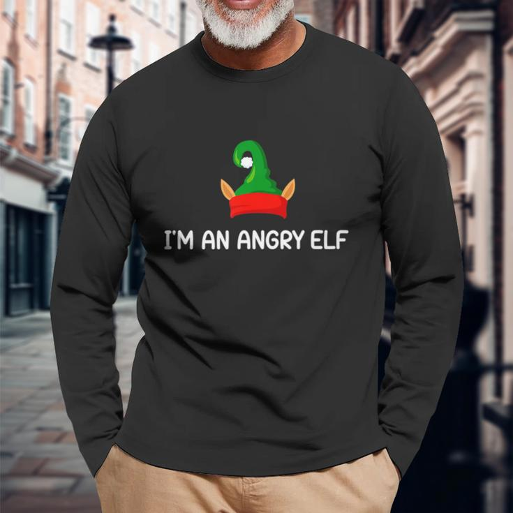 Im An Angry Elf Corny Christmas Jokes Sarcastic Long Sleeve T-Shirt Gifts for Old Men