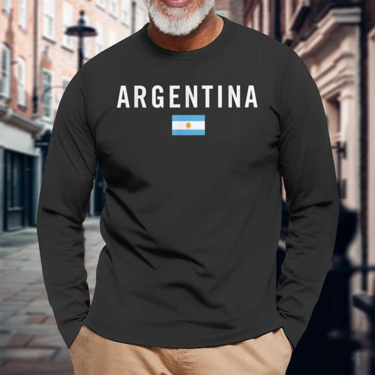 Argentina Flag Patriotic Flag Argentina Soccer Supporter Men Women Long Sleeve T-shirt Graphic Print Unisex Gifts for Old Men