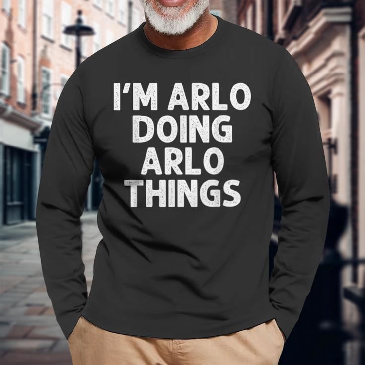 Arlo Doing Name Things Personalized Joke Men Long Sleeve T-Shirt Gifts for Old Men