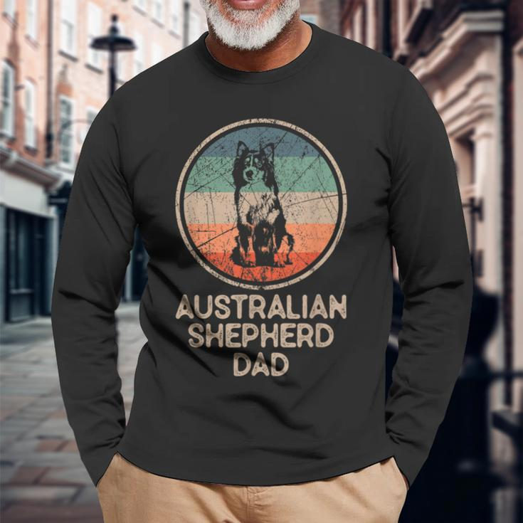 Australian Shepherd Dog Vintage Australian Shepherd Dad Long Sleeve T-Shirt Gifts for Old Men