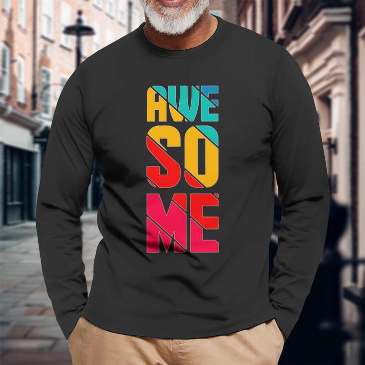 Awesome Broken Letters Long Sleeve T-Shirt Gifts for Old Men