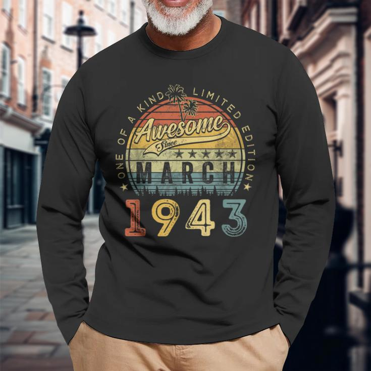 Awesome Since March 1943 80 Years Old 80Th Birthday Long Sleeve T-Shirt T-Shirt Gifts for Old Men