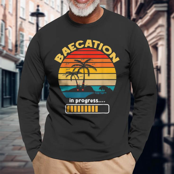 Baecation 2023 Honeymoon Cool Summer Baecation Couples 2023 Long Sleeve T-Shirt T-Shirt Gifts for Old Men