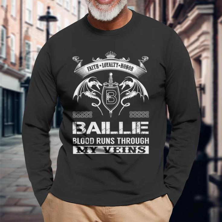 Baillie Blood Runs Through My Veins Long Sleeve T-Shirt Gifts for Old Men