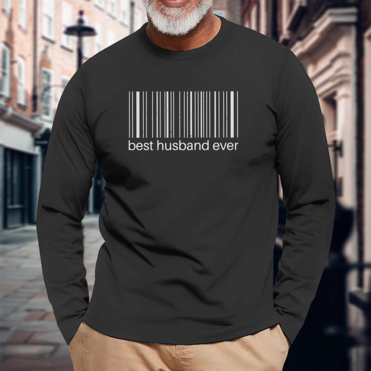 Barcode für Ehemann mit Herzen, Valentinstag Langarmshirts Geschenke für alte Männer