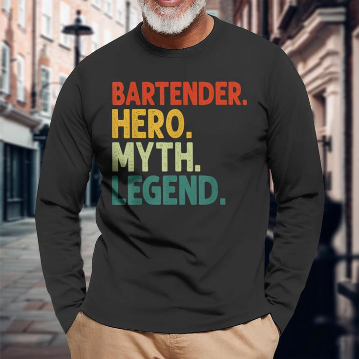 Barkeeper Hero Myth Legend Vintage Barkeeper Langarmshirts Geschenke für alte Männer