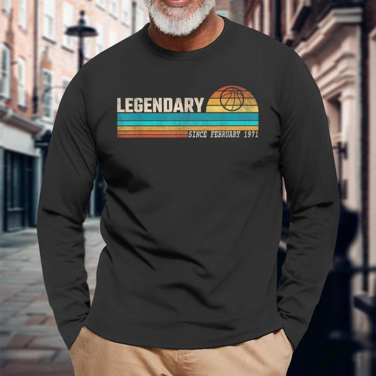 Basketballspieler Legende Seit Februar 1971 Geburtstag Langarmshirts Geschenke für alte Männer