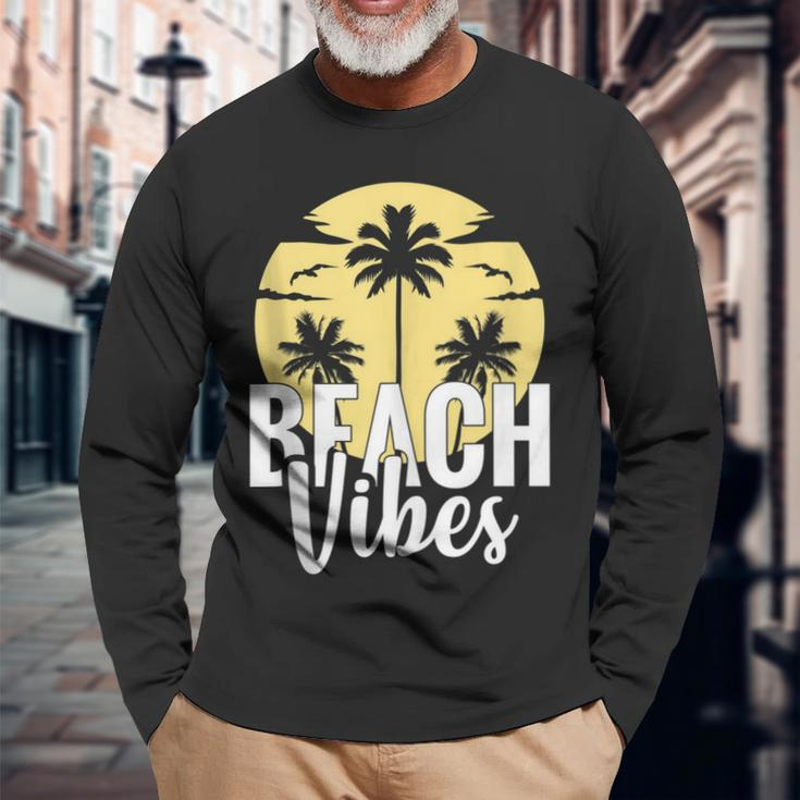 Beach Vibes Summer Long Sleeve T-Shirt Gifts for Old Men