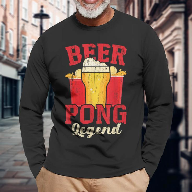 Beer Pong Legend Alkohol Trinkspiel Beer Pong Langarmshirts Geschenke für alte Männer