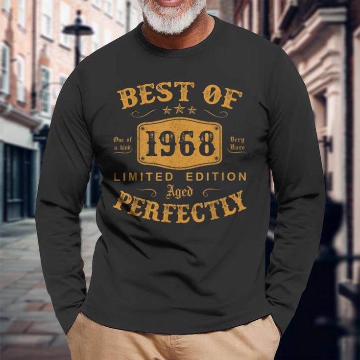 Best Of 1968 Jahrgang 55 Geburtstag Herren Damen Geschenk Langarmshirts Geschenke für alte Männer