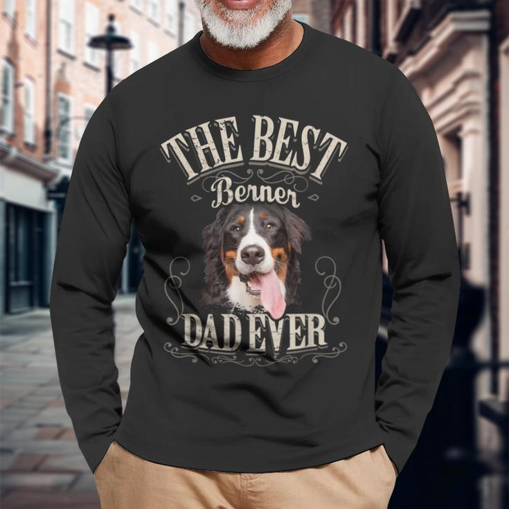 Best Berner Dad Ever Bernese Mountain Dog Vintage Long Sleeve T-Shirt Gifts for Old Men