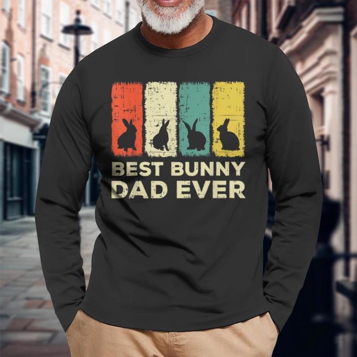 Best Bunny Dad Ever Rabbit Dad Rabbit Bunny Long Sleeve T-Shirt Gifts for Old Men