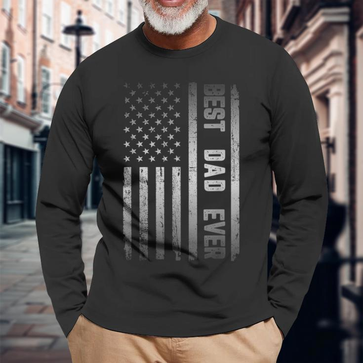 Best Dad Ever American Us Flag Fathers Day Long Sleeve T-Shirt T-Shirt Gifts for Old Men