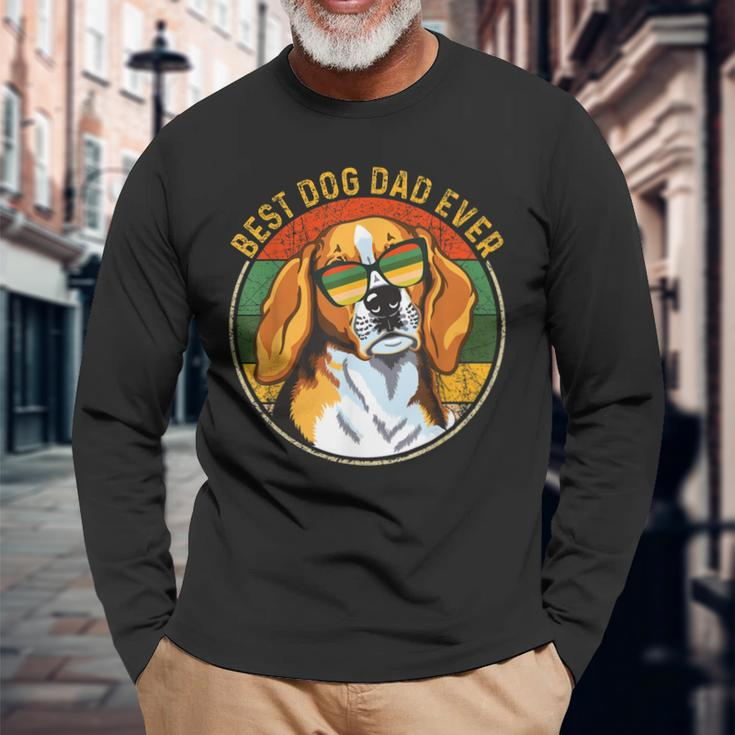 Best Dog Dad Ever Retro Vintage Beagle Dog Lover Long Sleeve T-Shirt T-Shirt Gifts for Old Men