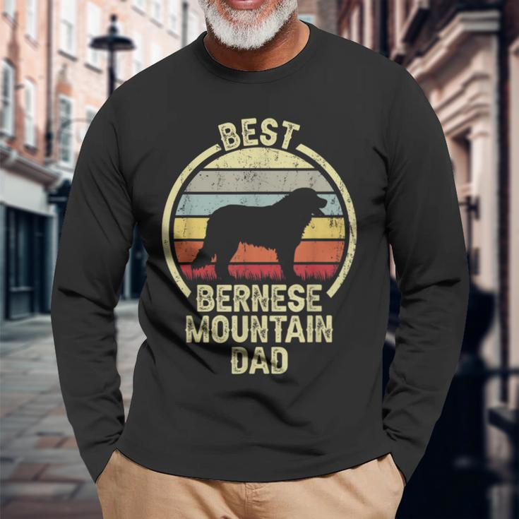 Best Dog Father Dad Vintage Berner Bernese Mountain Long Sleeve T-Shirt Gifts for Old Men