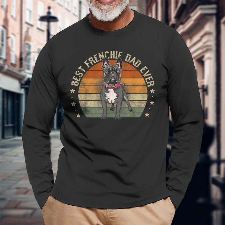 Best Frenchie Dad Ever Retro French Bulldog Dog Daddy Long Sleeve T-Shirt T-Shirt Gifts for Old Men