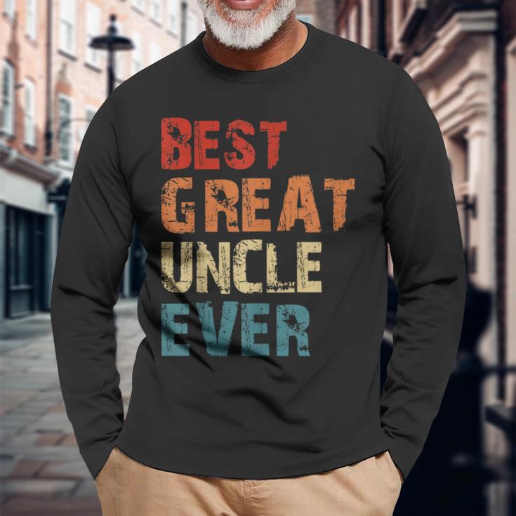 Best Great Uncle Ever Vintage Retro Best Uncle Uncle Lover Long Sleeve ...