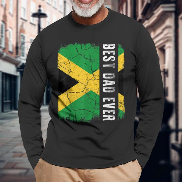 Best Jamaican Dad Ever Jamaica Daddy Fathers Day Long Sleeve T-Shirt Gifts for Old Men