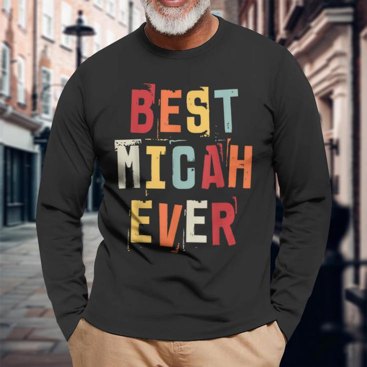 Best Micah Ever Popular Retrobirth Names Micah Costume Long Sleeve T-Shirt Gifts for Old Men
