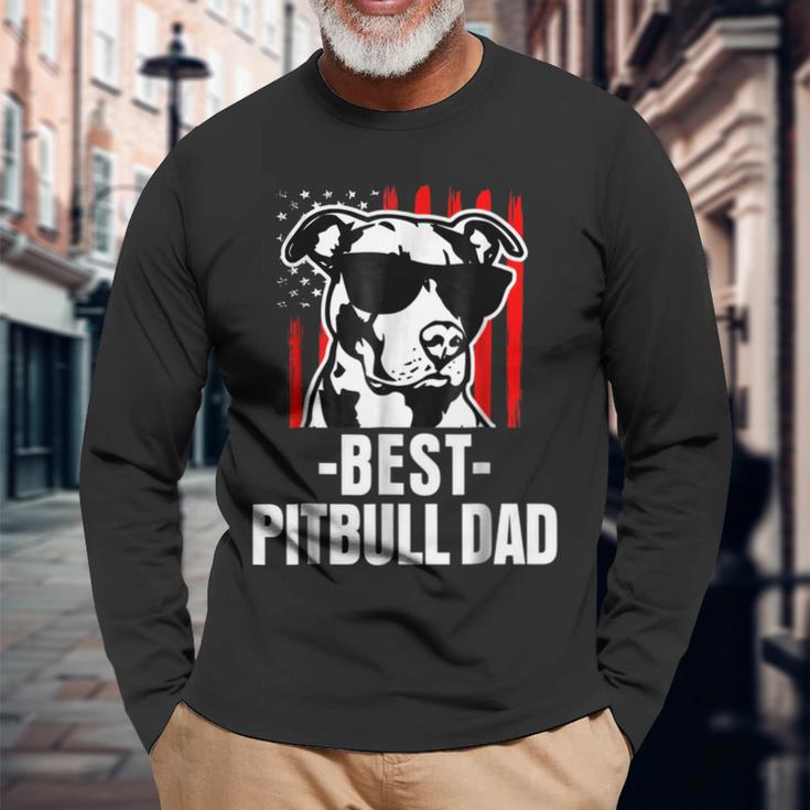 Best Pitbull Dad American Pit Bull Long Sleeve T-Shirt T-Shirt Gifts for Old Men