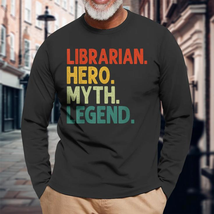 Bibliothekar Held Mythos Legende Retro-Bibliothekar Langarmshirts Geschenke für alte Männer