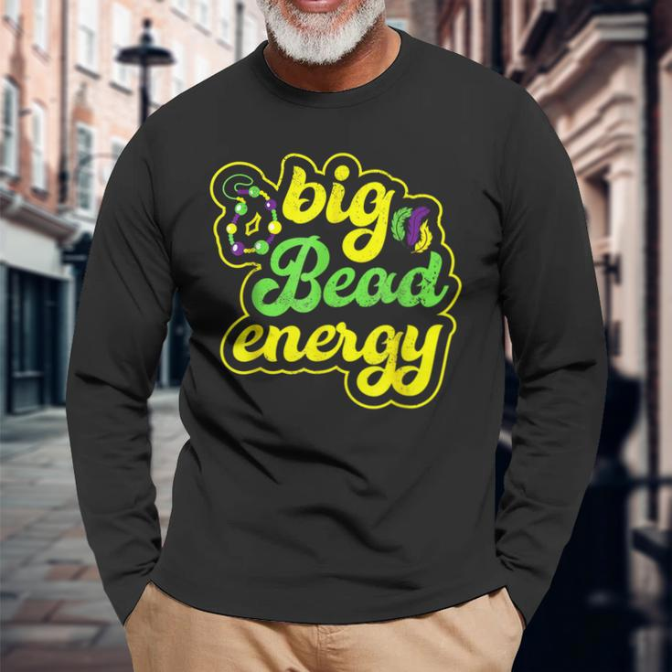 Big Bead Energy Carnival Vintage Mardi Gras Long Sleeve T-Shirt Gifts for Old Men