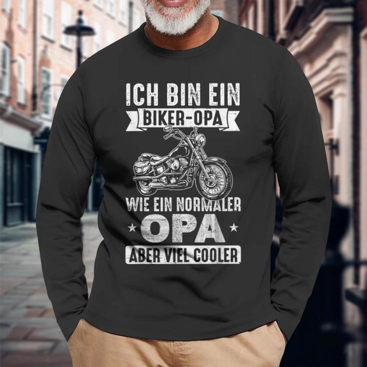 Biker-Opa Wie Normaler Opa Aber Viel Cooler Motorrad Langarmshirts Geschenke für alte Männer