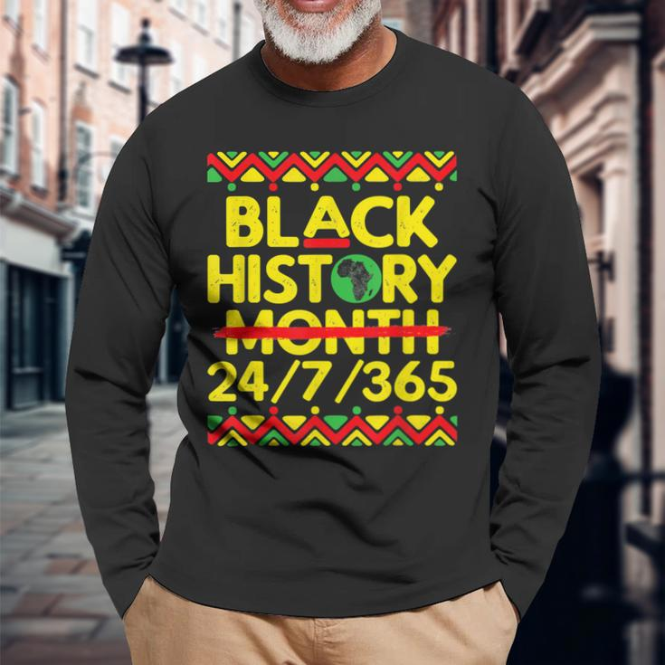 Black History Month 2023 Black History 247365 Melanin Long Sleeve T-Shirt Gifts for Old Men