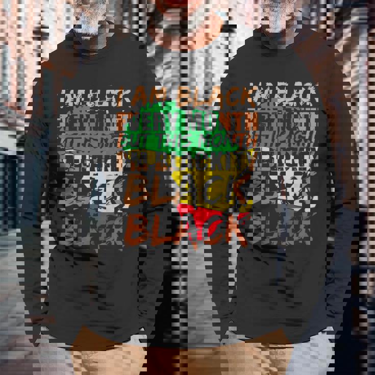 Blackity Black Every Month Black History Bhm African V2 Men Women Long Sleeve T-shirt Graphic Print Unisex Gifts for Old Men