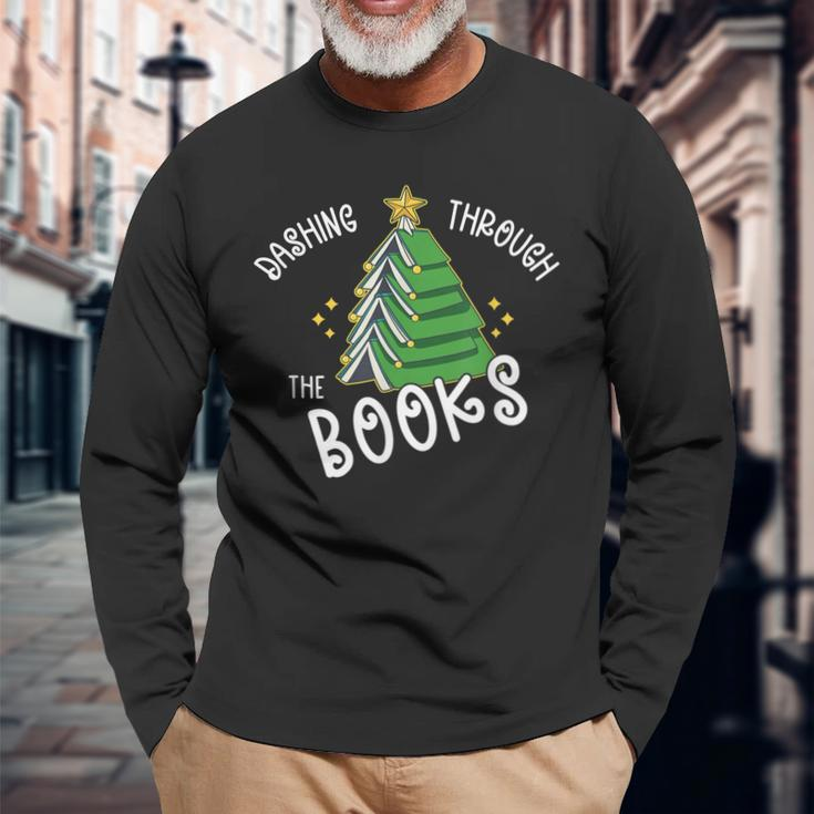 Book Lover Christmas Tree Holiday Reading Love To Read Men Women Long Sleeve T-Shirt T-shirt Graphic Print Gifts for Old Men
