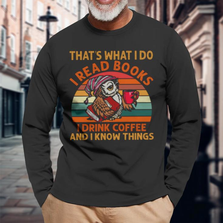 Books And Coffee Long Sleeve T-Shirt Gifts for Old Men