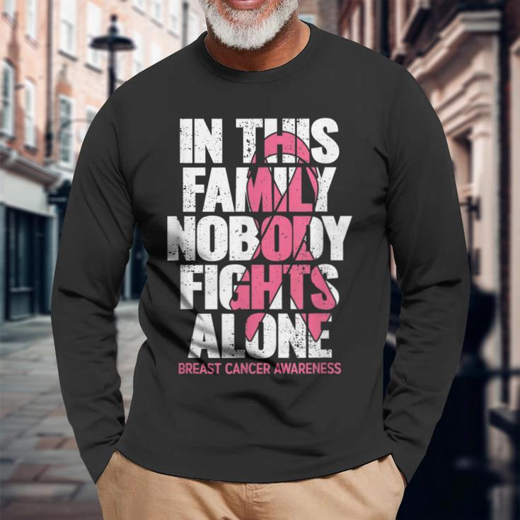 Breast Cancer Support Vintage Breast Cancer Awareness Long Sleeve T-Shirt Gifts for Old Men