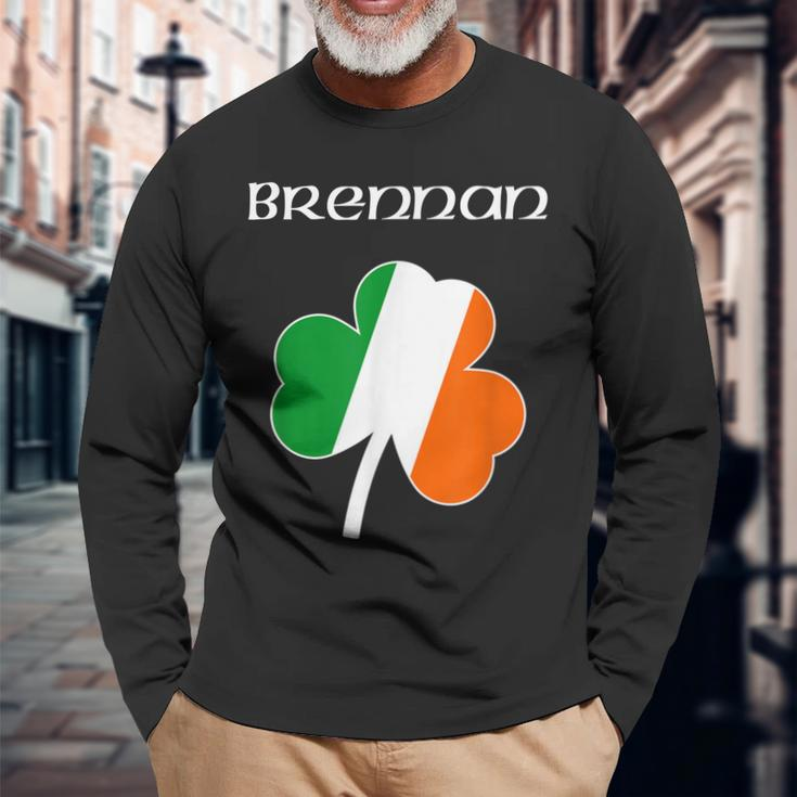 Brennan Reunion Irish Name Ireland Shamrock Long Sleeve T-Shirt Gifts for Old Men