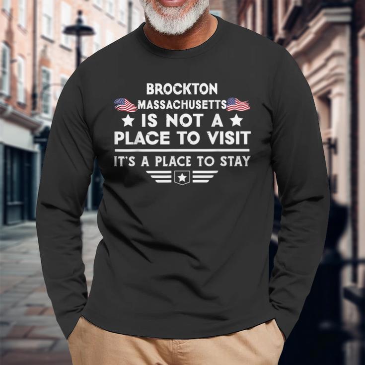 Brockton Massachusetts Ort Besuchen Bleiben Usa City Langarmshirts Geschenke für alte Männer