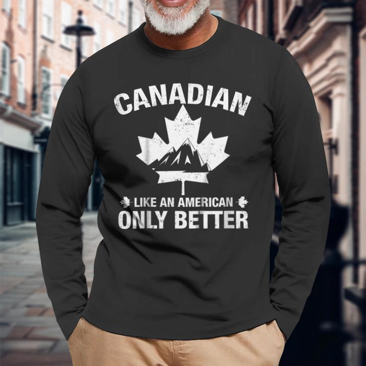 Canadian Shirt Canada Day Long Sleeve T-Shirt Gifts for Old Men