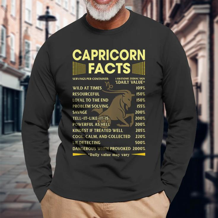 Capricorn Facts Zodiac Capricorn Birthday Long Sleeve T-Shirt T-Shirt Gifts for Old Men
