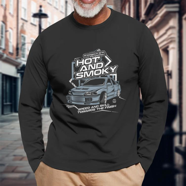 Car Hot And Smoky Long Sleeve T-Shirt Gifts for Old Men
