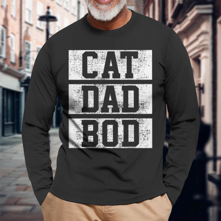 Cat Dad Bod Father Daddy Father Day Owner Lover V2 Long Sleeve T Shirt Seseable UK