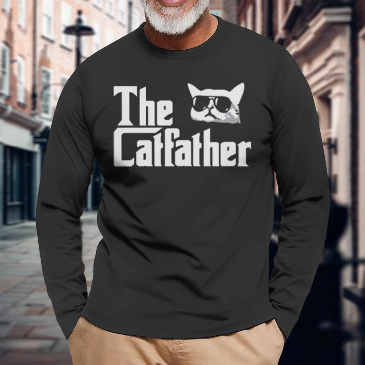 The Catfather Cat Dad Long Sleeve T-Shirt T-Shirt Gifts for Old Men