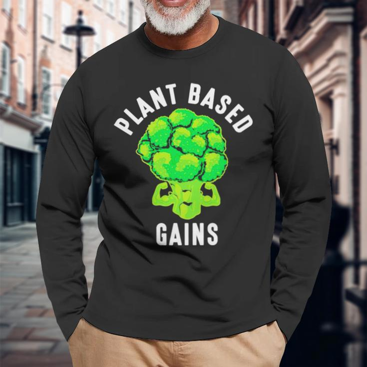 Cauliflower Plant Based Gains Long Sleeve T-Shirt Gifts for Old Men