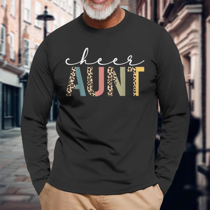 Cheer Aunt Leopard Cheerleading Props Cute Cheer For Coach Long Sleeve T-Shirt T-Shirt Gifts for Old Men