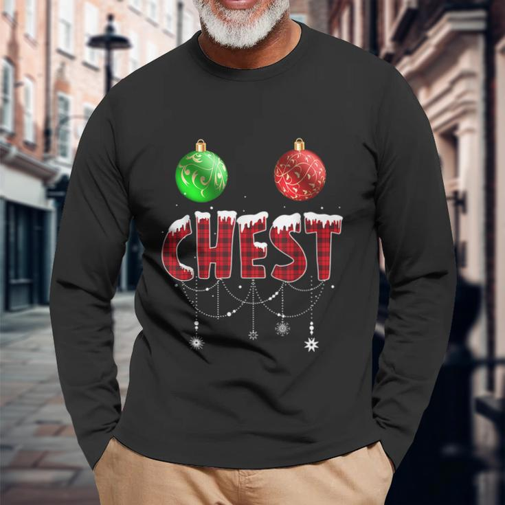 Chest Nuts Christmas Shirt Matching Couple Chestnuts V2 Long Sleeve T-Shirt Gifts for Old Men