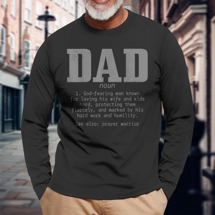 Christian Dad Religious Faith Bible Verse Fathers Day Long Sleeve T-Shirt Gifts for Old Men