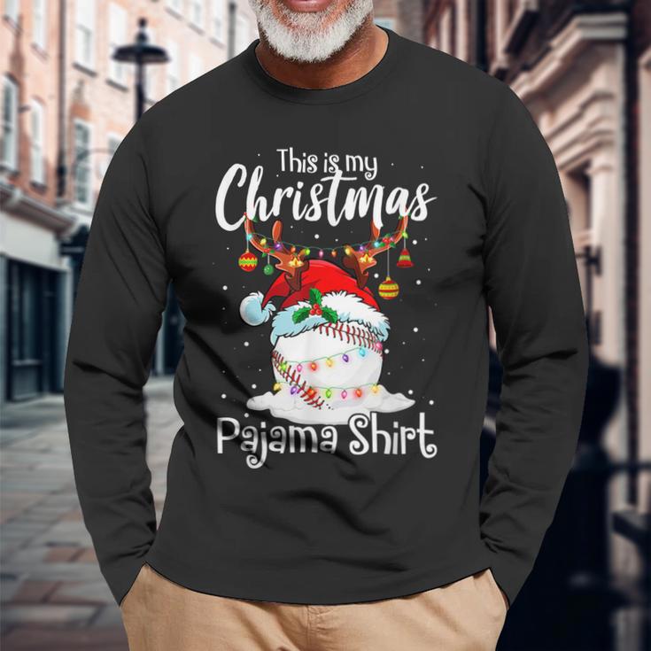 This Is My Christmas Baseball-Pyjama Für Mama Frauen Mädchen Langarmshirts Geschenke für alte Männer