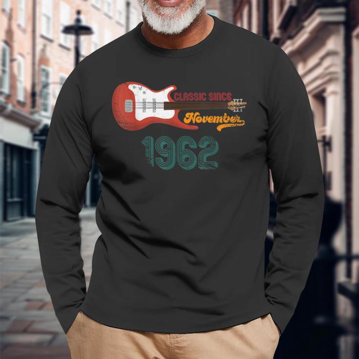 Classic Since November 1962 61 Geburtstag Gitarrenliebhaber Langarmshirts Geschenke für alte Männer